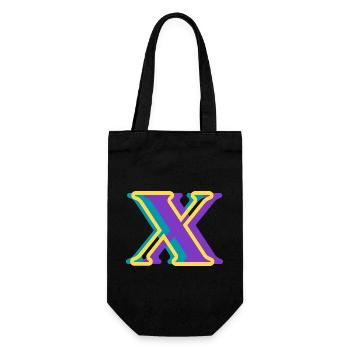 Multicolored letter x - Gift Bag for Bottles - black - Front
