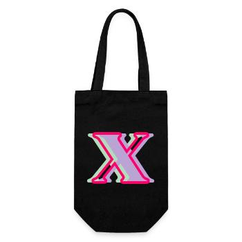 Multicolored letter x - Gift Bag for Bottles - black - Front