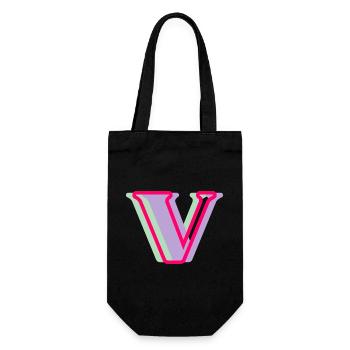 Lettre V multicolore - Sac à bouteille - noir - Devant