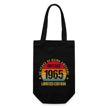 60 Jahre Großartig sein 1965 60. Geburtstag - Geschenkbeutel für Flaschen - Schwarz - Vorne