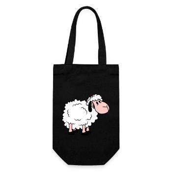 mouton bébé se tient mignon mignon agneau enfant cool bande dessinée - Sac à bouteille - noir - Devant