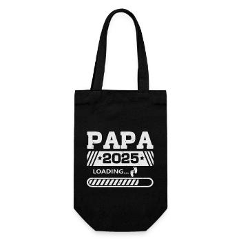 Papa 2025 loading - Geschenkbeutel für Flaschen - Schwarz - Vorne