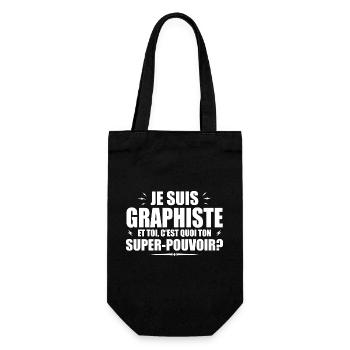 Je suis Graphiste. C'est quoi ton super pouvoir ? - Sac à bouteille - noir - Devant