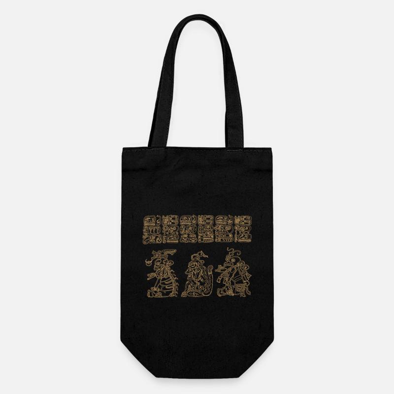 Glyphen der Maya - Geschenkbeutel für Flaschen - Schwarz