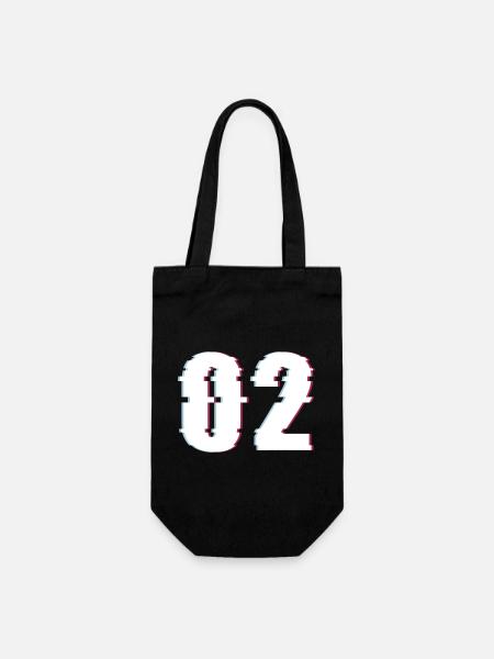 Two 2 Two 02 Number Effect Distorted Number - Gift Bag for Bottles - black