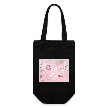 Chinese New Year 2025 Cherry Blossom Koi Fish - Gift Bag for Bottles - black - Front