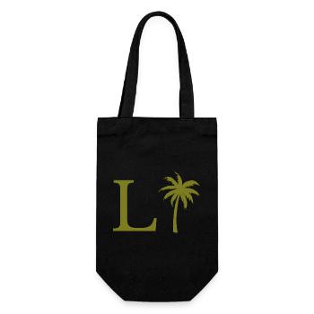 Lettre l vert Palm - Sac à bouteille - noir - Devant