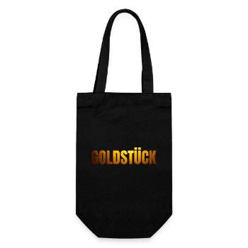 goldene Schrift GOLDSTÜCK - Geschenkbeutel für Flaschen - Schwarz - Vorne