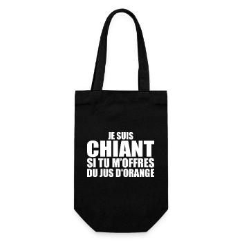 Mann, der Orangensaft liebt. Lustiger Design-Humor - Geschenkbeutel für Flaschen - Schwarz - Vorne