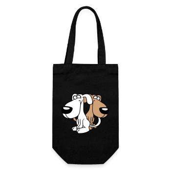 2 Dog Friends Team Crazy Funny Crew Brothers - Gift Bag for Bottles - black - Front