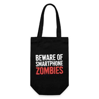 Beware Of Smartphone Zombies 7 - Geschenkbeutel für Flaschen - Schwarz - Vorne