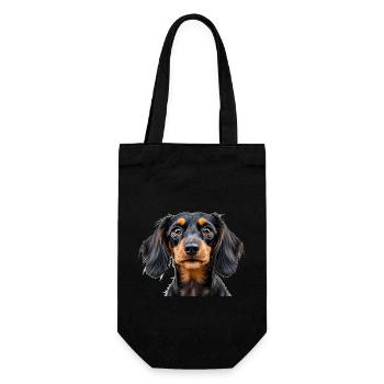 Dachshund dog portrait loyal pets animals snout - Geschenkbeutel für Flaschen - Schwarz - Vorne