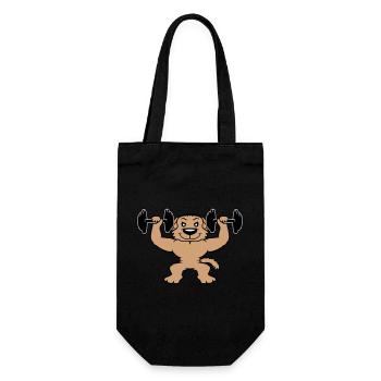 Hund Bodybuilder Stark Muskeln Gym Gewichtheben - Geschenkbeutel für Flaschen - Schwarz - Vorne