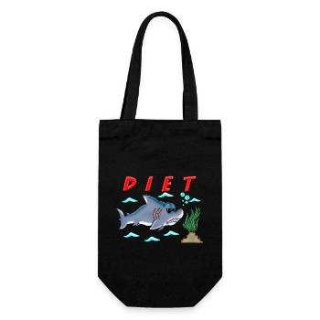 Drôle Régime Dessin animé Requin Humour Sarcastique Design - Sac à bouteille - noir - Devant