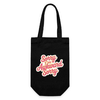 Sorry I'm Awkward Sorry 15 - Geschenkbeutel für Flaschen - Schwarz - Vorne