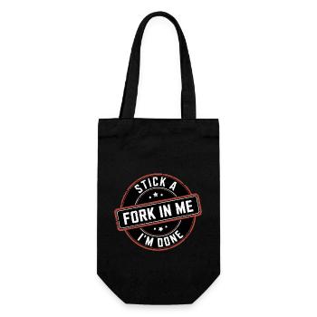 Stick A Fork In Me I'm Done 12 - Geschenkbeutel für Flaschen - Schwarz - Vorne