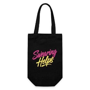 Swearing Helps 12 - Geschenkbeutel für Flaschen - Schwarz - Vorne