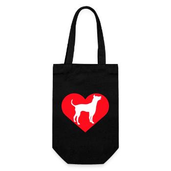 Big Dog Heart Love Symbol Silhouette Outline - Gift Bag for Bottles - black - Front