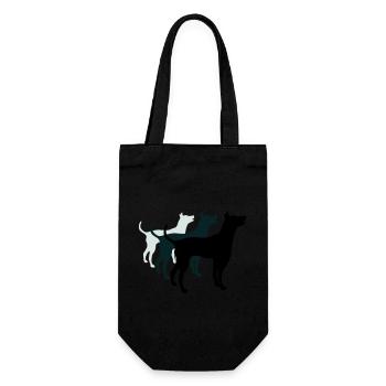 3 Dogs Silhouette Team Crew Friends - Gift Bag for Bottles - black - Front