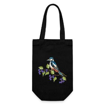 Colorful bird - Gift Bag for Bottles - black - Front