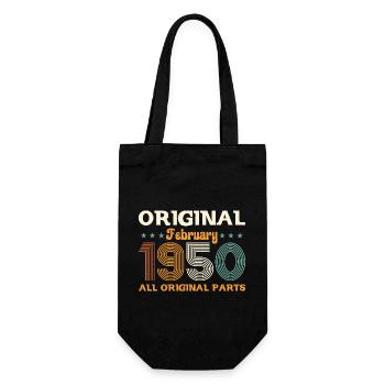 75ème anniversaire cadeau mari Original février 1950 - Sac à bouteille - noir - Devant