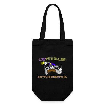 Cop-ntroller Spiele spielen Lustig Retro Gaming Gamer - Geschenkbeutel für Flaschen - Schwarz - Vorne