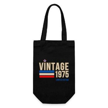 Vintage 1975 limitierte Auflage - Geschenkbeutel für Flaschen - Schwarz - Vorne