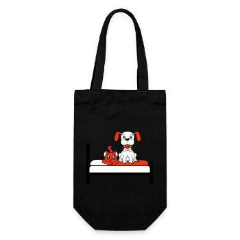 Lit pour chien Chat Deux amis Équipe Chaton 2 Équipage - Sac à bouteille - noir - Devant