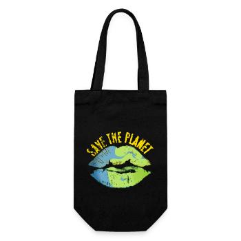Save the world vintage look - Gift Bag for Bottles - black - Front