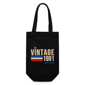 Jahrgang 1991 limitierte Auflage - Geschenkbeutel für Flaschen - Schwarz - Vorne