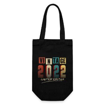 Vintage 2022: Limited Edition - 3rd Anniversary. - Gift Bag for Bottles - black - Front