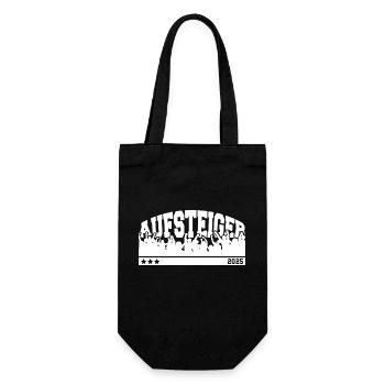 Aufsteiger 2025 Aufstieg Fußball Handball - Geschenkbeutel für Flaschen - Schwarz - Vorne