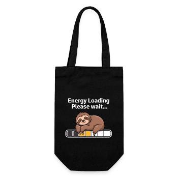 Lazy Sloth – Fun Power Saving Design - Gift Bag for Bottles - black - Front