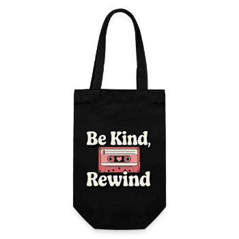 Be Kind, Rewind Cassette Tape - Gift Bag for Bottles - black - Front