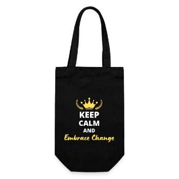 Keep Calm and Embrace Change - Gift Bag for Bottles - black - Front