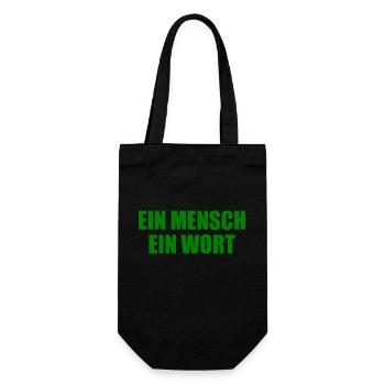 ein mensch ein wort - Geschenkbeutel für Flaschen - Schwarz - Vorne