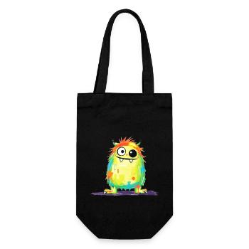 Bunte Monsterkunst - Niedlicher & verspielter Charakter - Geschenkbeutel für Flaschen - Schwarz - Vorne
