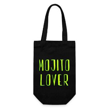 mojito lover - Geschenkbeutel für Flaschen - Schwarz - Vorne