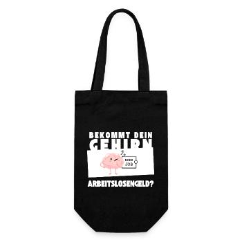 Arbeitsloses Gehirn - Geschenkbeutel für Flaschen - Schwarz - Vorne