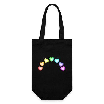 Colorful Hearts Soap Bubbles Rainbow Gradient - Gift Bag for Bottles - black - Front
