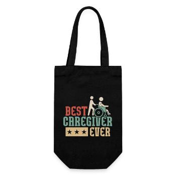 Best Caregiver Ever Caregiving Carer - Geschenkbeutel für Flaschen - Schwarz - Vorne