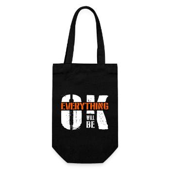 everything will be ok - Geschenkbeutel für Flaschen - Schwarz - Vorne