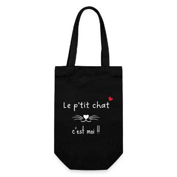 Die kleine Katze bin ich - passende Mama - Geschenkbeutel für Flaschen - Schwarz - Vorne