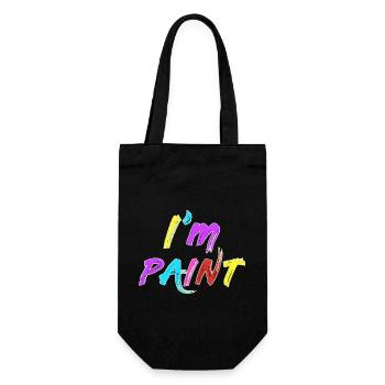 I'M PAINT - I Love to Finger Paint - Fingerfarben - Geschenkbeutel für Flaschen - Schwarz - Vorne
