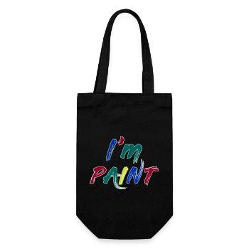 I'M PAINT - I Love to Finger Paint – Fingerfarben - Geschenkbeutel für Flaschen - Schwarz - Vorne