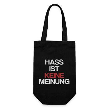 Hass ist keine Meinung | Gegen Rechts - Geschenkbeutel für Flaschen - Schwarz - Vorne