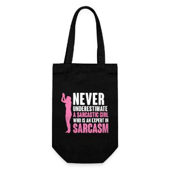 Ne sous-estimez jamais le sarcasme d’une fille sarcastique - Sac à bouteille - noir - Devant