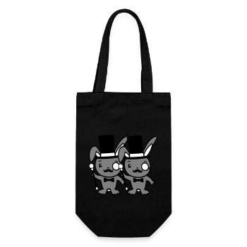 2 lapins Mr. Gentleman chapeau haut de forme Monocle Lunettes - Sac à bouteille - noir - Devant