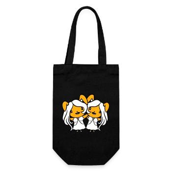 2 Bunnies Girls Pretty Girls Women Bunny Small - Gift Bag for Bottles - black - Front