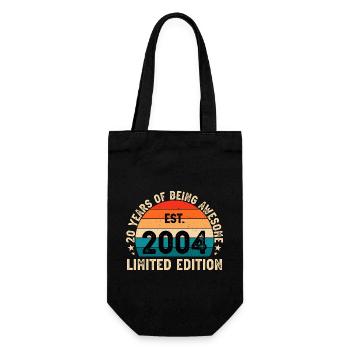 awesome since 2004 20 geb blablablaaa - Geschenkbeutel für Flaschen - Schwarz - Vorne